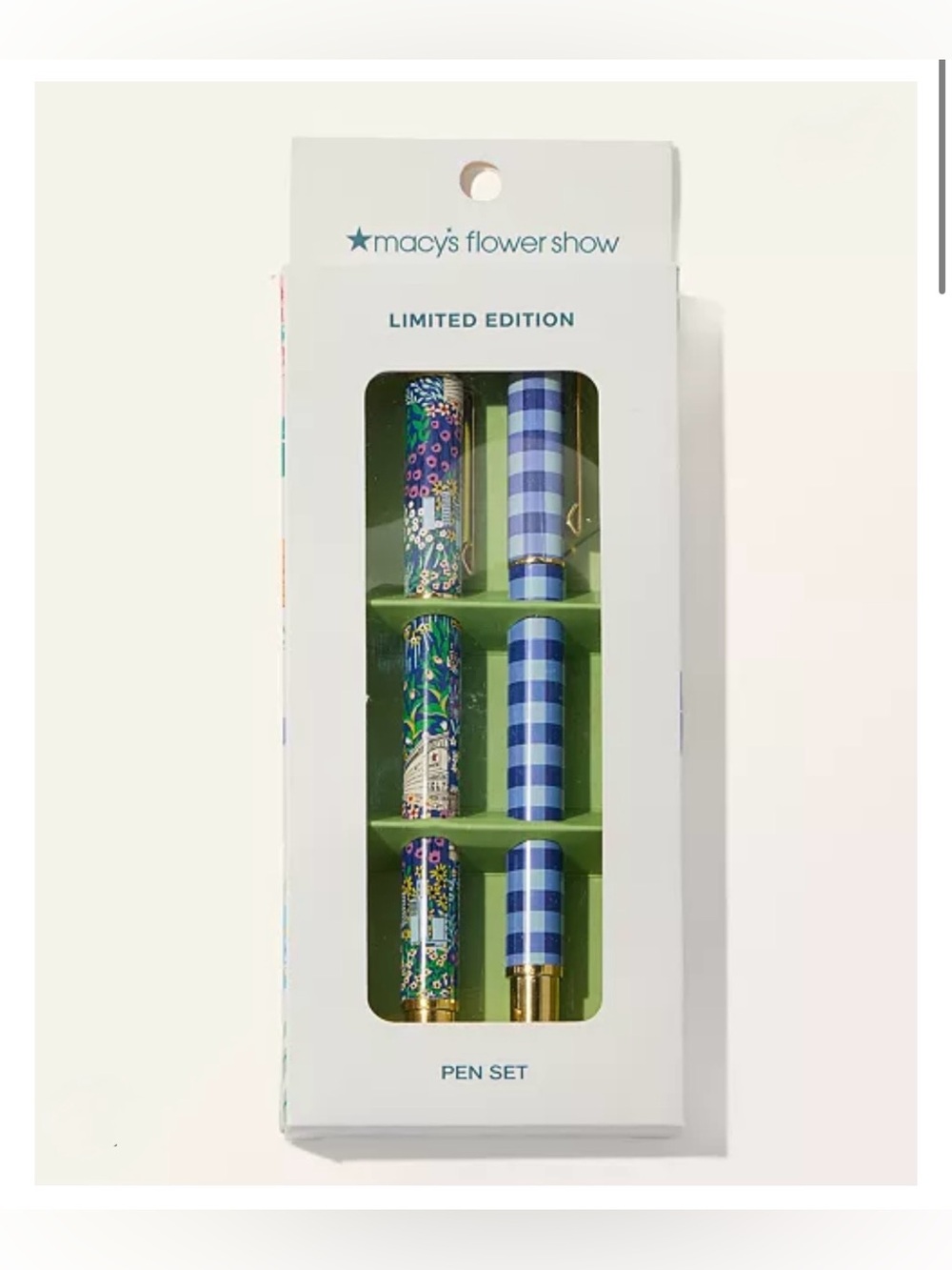 NEW MACY’S 2026 “MACY’S FLOWER SHOW” 250th CELEBRATION 2-PIECE BLUE PEN SET